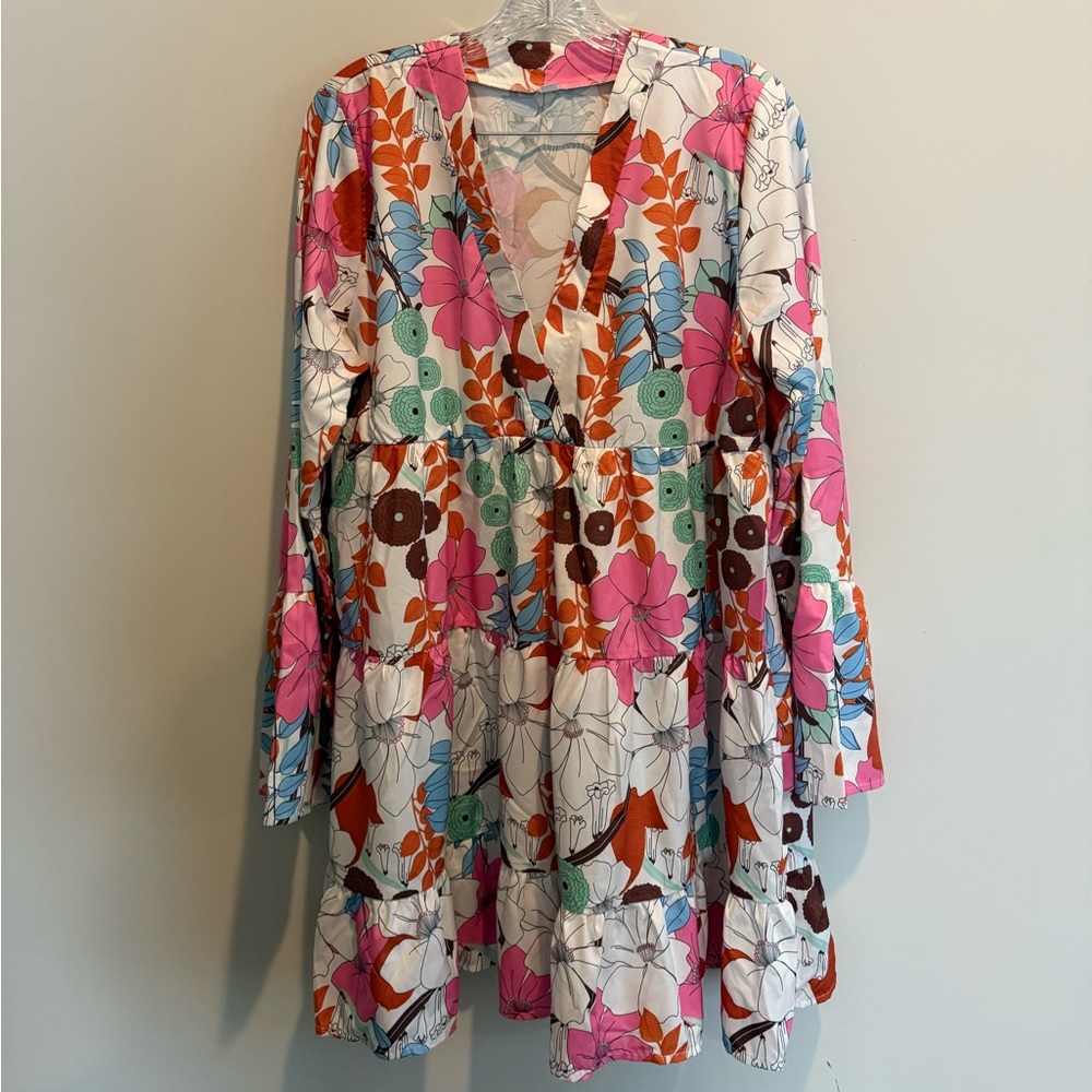 V- neck Floral Dress
